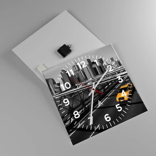 Reloj de pared - Reloj de vidrio - El color de la gran ciudad - 40x40 cm