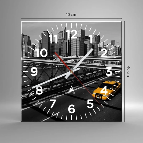 Reloj de pared - Reloj de vidrio - El color de la gran ciudad - 40x40 cm
