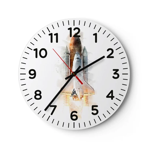 Reloj de pared - Reloj de vidrio - El comienzo de la exploración - 30x30 cm