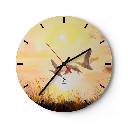 Reloj de pared - Reloj de vidrio - El comienzo de un largo viaje - 30x30 cm