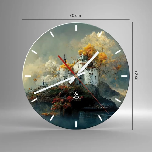 Reloj de pared - Reloj de vidrio - El comienzo de una historia romántica - 30x30 cm