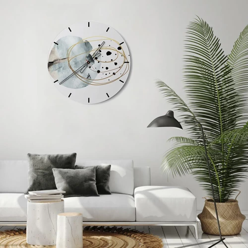 Reloj de pared - Reloj de vidrio - El concepto del espacio - 30x30 cm