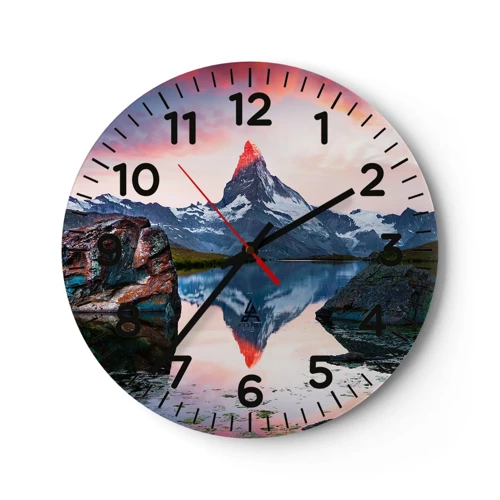 Reloj de pared - Reloj de vidrio - El corazón de las montañas arde - 30x30 cm