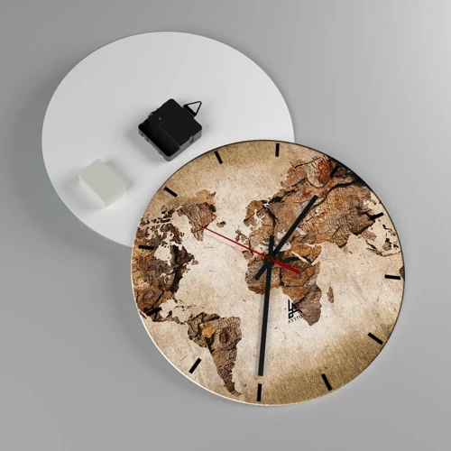 Reloj de pared - Reloj de vidrio - El descubrimiento del mundo - 30x30 cm