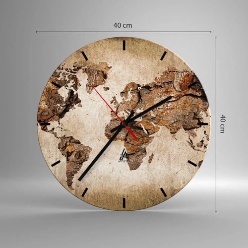 Reloj de pared - Reloj de vidrio - El descubrimiento del mundo - 40x40 cm