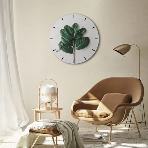 Reloj de pared - Reloj de vidrio - El dibujo de la propia naturaleza - 30x30 cm