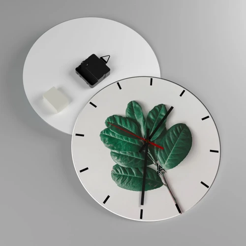 Reloj de pared - Reloj de vidrio - El dibujo de la propia naturaleza - 30x30 cm