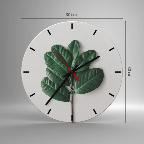 Reloj de pared - Reloj de vidrio - El dibujo de la propia naturaleza - 30x30 cm