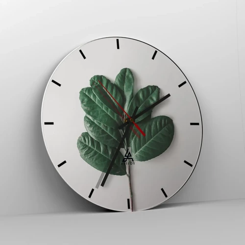 Reloj de pared - Reloj de vidrio - El dibujo de la propia naturaleza - 30x30 cm