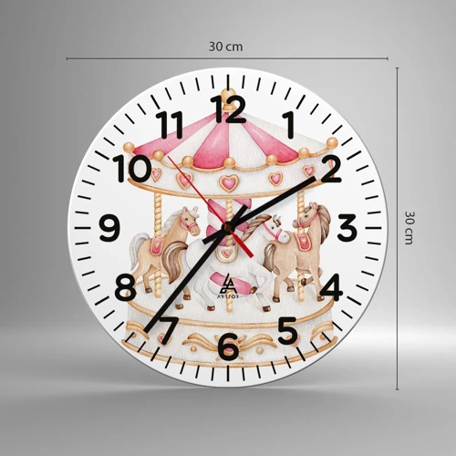 Reloj de pared - Reloj de vidrio - El dulce mundo de la infancia - 30x30 cm