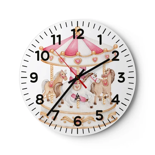 Reloj de pared - Reloj de vidrio - El dulce mundo de la infancia - 40x40 cm