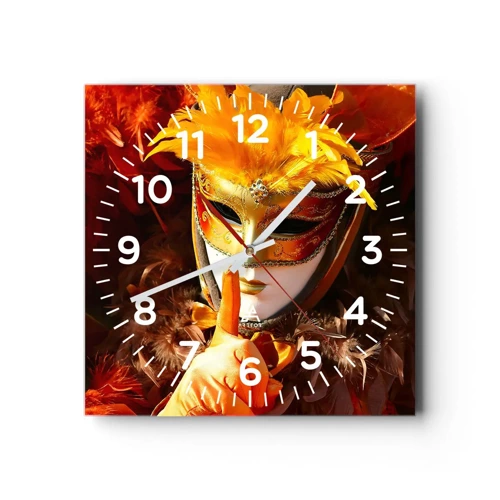 Reloj de pared - Reloj de vidrio - El misterio es parte del juego - 40x40 cm