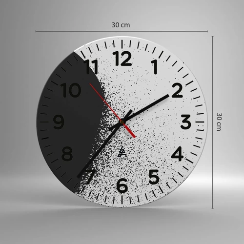 Reloj de pared - Reloj de vidrio - El movimiento de las partículas - 30x30 cm