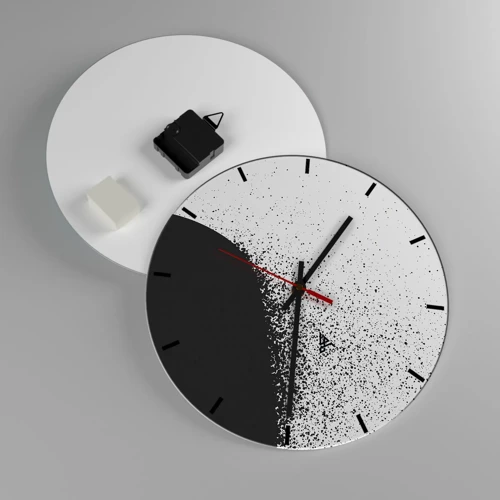 Reloj de pared - Reloj de vidrio - El movimiento de las partículas - 30x30 cm