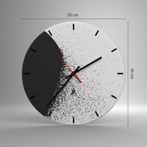 Reloj de pared - Reloj de vidrio - El movimiento de las partículas - 30x30 cm