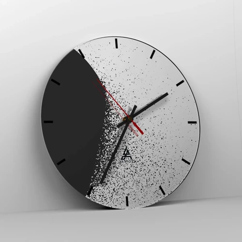 Reloj de pared - Reloj de vidrio - El movimiento de las partículas - 30x30 cm