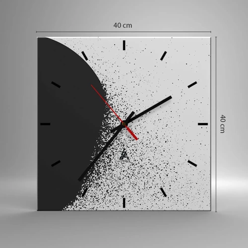 Reloj de pared - Reloj de vidrio - El movimiento de las partículas - 40x40 cm