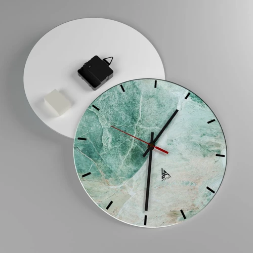 Reloj de pared - Reloj de vidrio - El noble frescor de la piedra - 30x30 cm