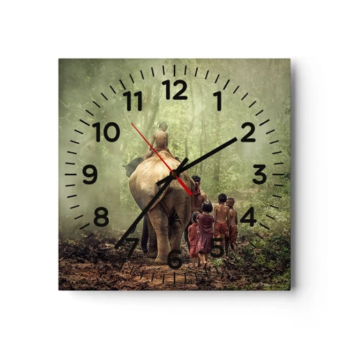 Reloj de pared - Reloj de vidrio - El nuevo libro de la selva - 30x30 cm