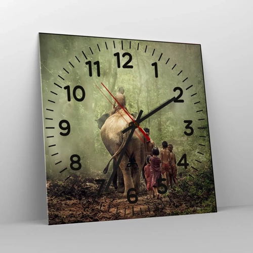 Reloj de pared - Reloj de vidrio - El nuevo libro de la selva - 30x30 cm