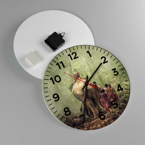 Reloj de pared - Reloj de vidrio - El nuevo libro de la selva - 30x30 cm