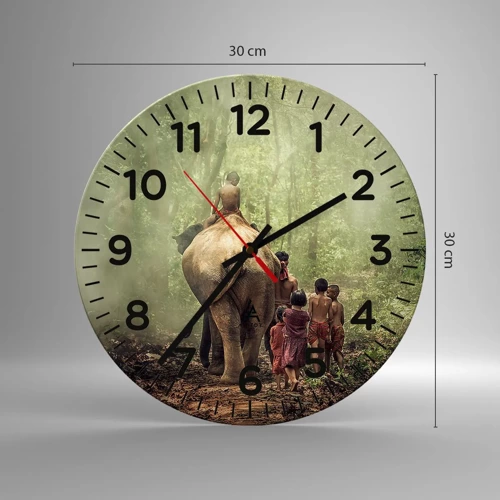 Reloj de pared - Reloj de vidrio - El nuevo libro de la selva - 30x30 cm