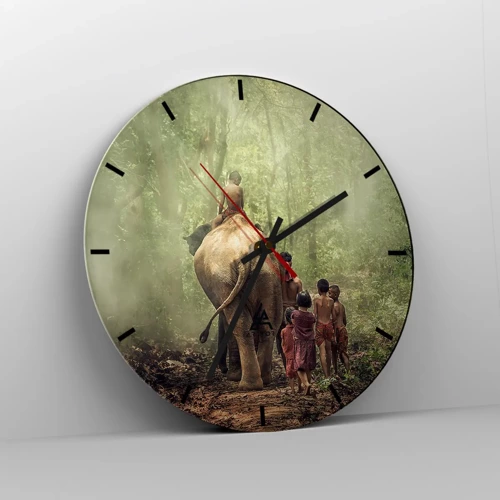 Reloj de pared - Reloj de vidrio - El nuevo libro de la selva - 40x40 cm