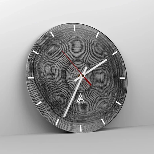 Reloj de pared - Reloj de vidrio - El paso del tiempo - 30x30 cm