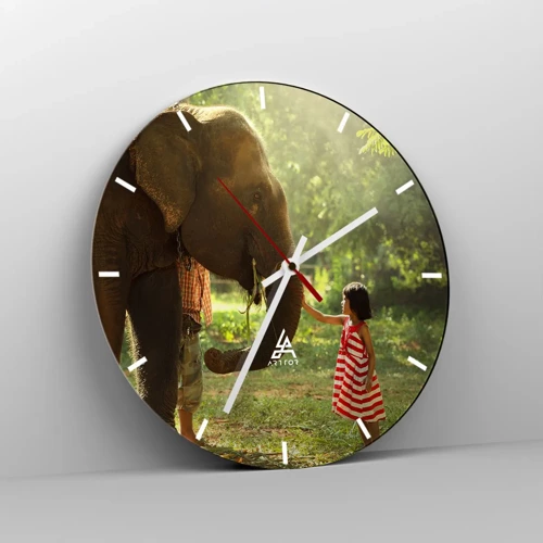 Reloj de pared - Reloj de vidrio - El poder de la amistad - 30x30 cm