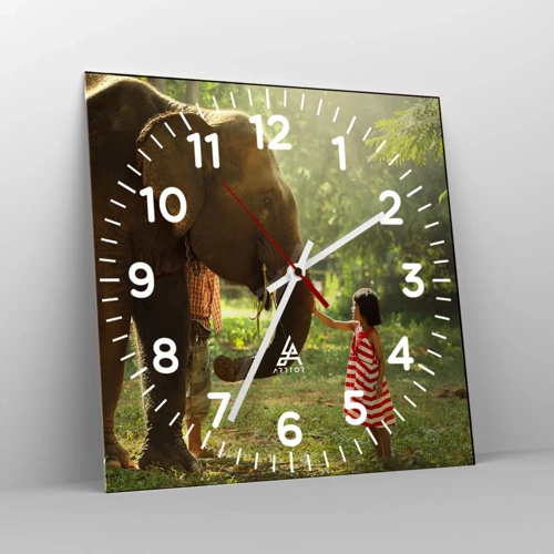 Reloj de pared - Reloj de vidrio - El poder de la amistad - 30x30 cm