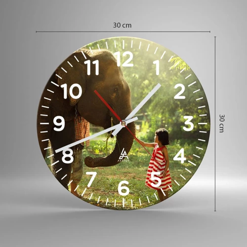 Reloj de pared - Reloj de vidrio - El poder de la amistad - 30x30 cm