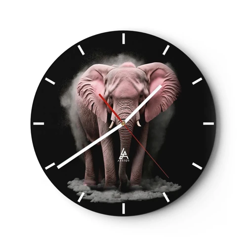 Reloj de pared - Reloj de vidrio - El rey rosado de oriente - 30x30 cm