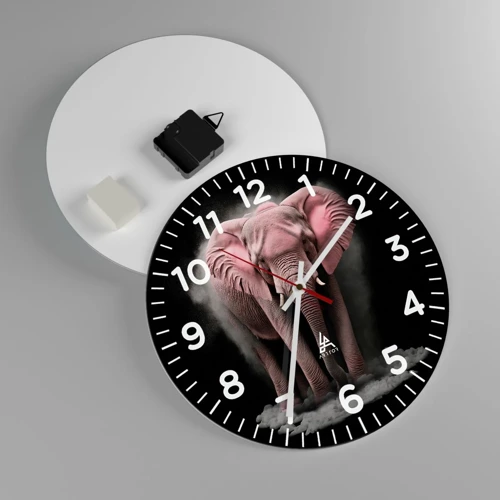 Reloj de pared - Reloj de vidrio - El rey rosado de oriente - 30x30 cm