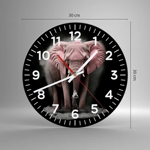 Reloj de pared - Reloj de vidrio - El rey rosado de oriente - 30x30 cm