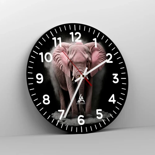 Reloj de pared - Reloj de vidrio - El rey rosado de oriente - 30x30 cm