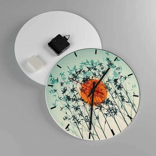 Reloj de pared - Reloj de vidrio - El sol de Japón - 30x30 cm