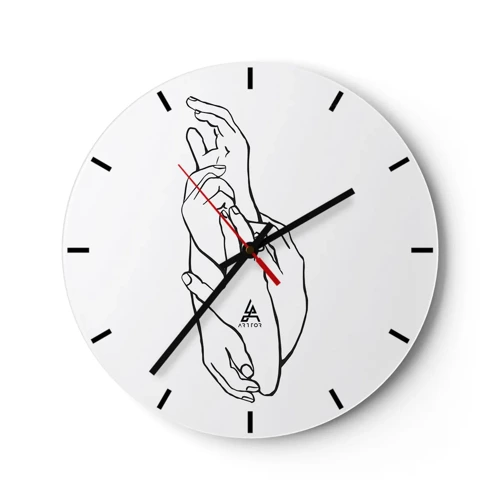 Reloj de pared - Reloj de vidrio - El tacto - 40x40 cm