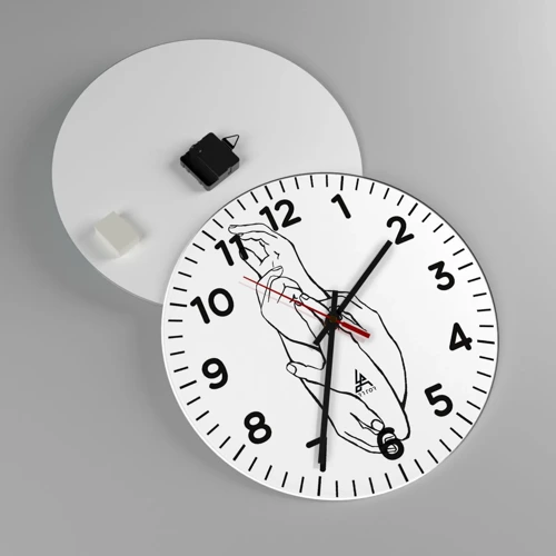 Reloj de pared - Reloj de vidrio - El tacto - 40x40 cm