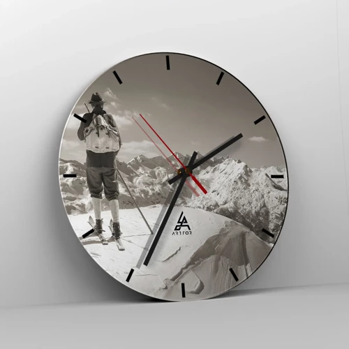 Reloj de pared - Reloj de vidrio - El techo del mundo - 30x30 cm