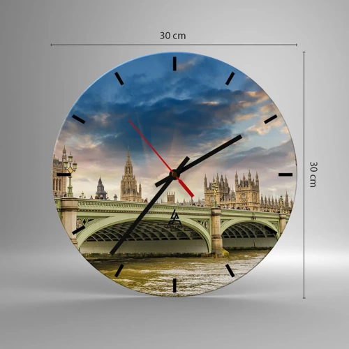 Reloj de pared - Reloj de vidrio - El tiempo se detuvo en el Imperio - 30x30 cm