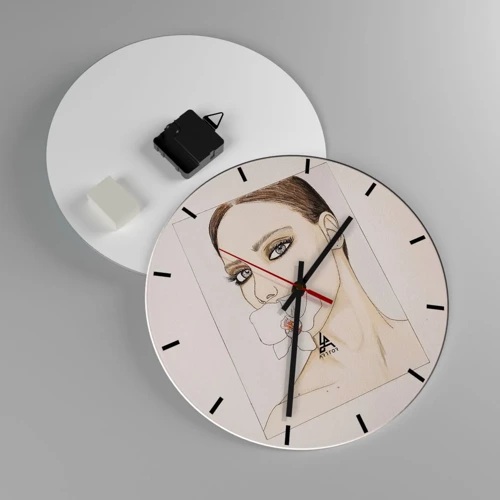 Reloj de pared - Reloj de vidrio - Elegancia y belleza - 30x30 cm