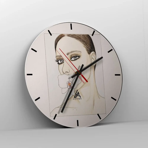 Reloj de pared - Reloj de vidrio - Elegancia y belleza - 30x30 cm