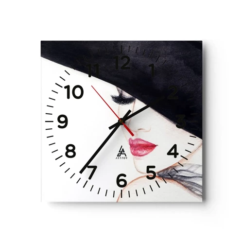 Reloj de pared - Reloj de vidrio - Elegancia y sensualidad - 30x30 cm