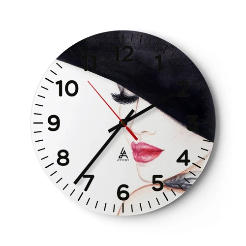 Reloj de pared - Reloj de vidrio - Elegancia y sensualidad - 30x30 cm