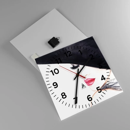 Reloj de pared - Reloj de vidrio - Elegancia y sensualidad - 40x40 cm