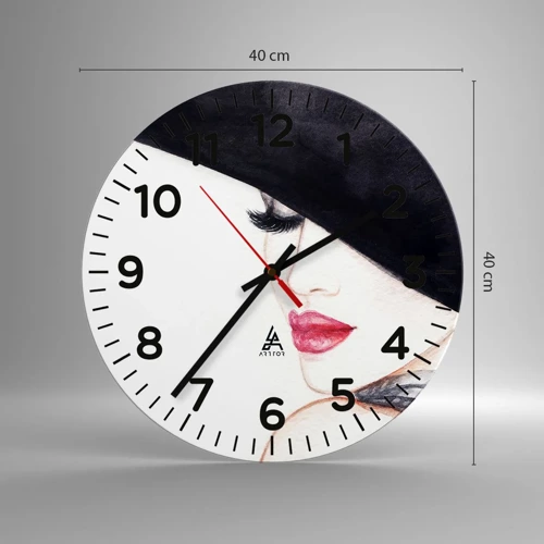 Reloj de pared - Reloj de vidrio - Elegancia y sensualidad - 40x40 cm