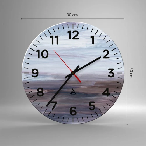 Reloj de pared - Reloj de vidrio - Elementos: agua - 30x30 cm