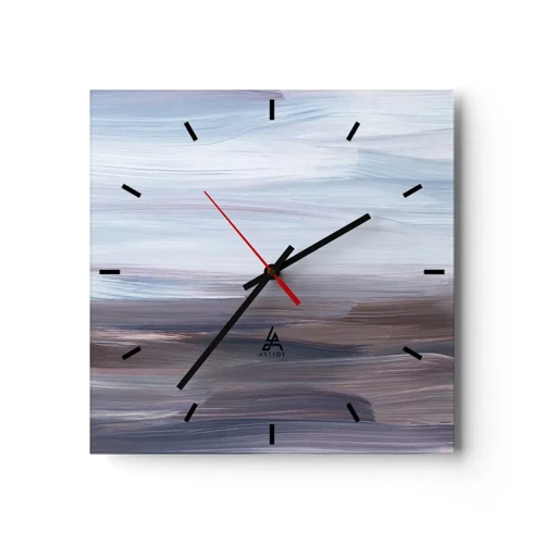 Reloj de pared - Reloj de vidrio - Elementos: agua - 40x40 cm