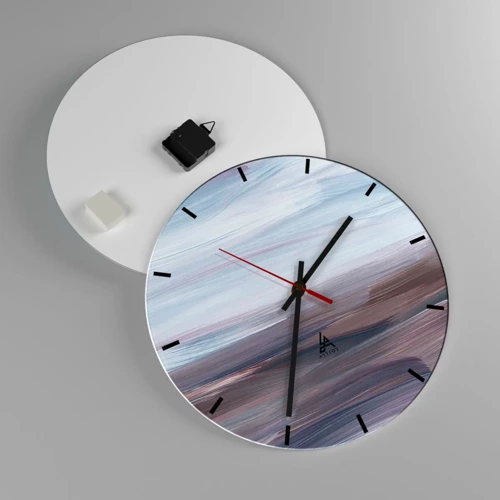 Reloj de pared - Reloj de vidrio - Elementos: agua - 40x40 cm