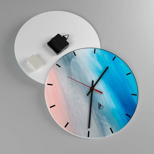 Reloj de pared - Reloj de vidrio - Elementos: aire - 30x30 cm